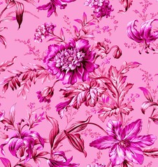 Fototapeta premium seamless pattern with flowers