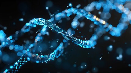 Blue DNA helix graphic.