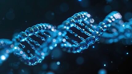 Blue DNA helix graphic.