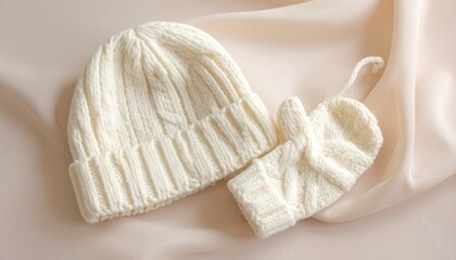 Knitted hat and mittens set
