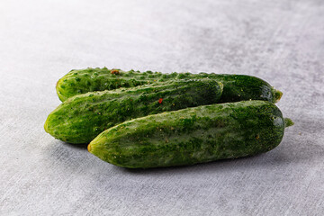 Raw fresh ripe green cucucmbers