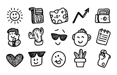 Doodle Vector Of Funny Financial Icons