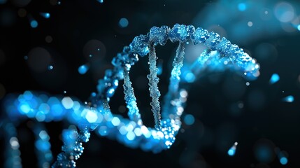 Blue DNA helix graphic.