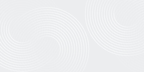 Fototapeta premium Modern white glowing geometric lines on gray background. Modern shiny blue circle lines pattern. Futuristic abstract simple