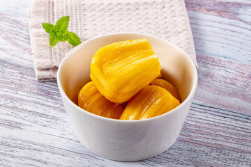 Canned sweet juicy yellow Jackfruit