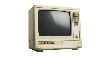 retro computer monitor, relics of the past in tech history Isolated On Transparent and White Background
