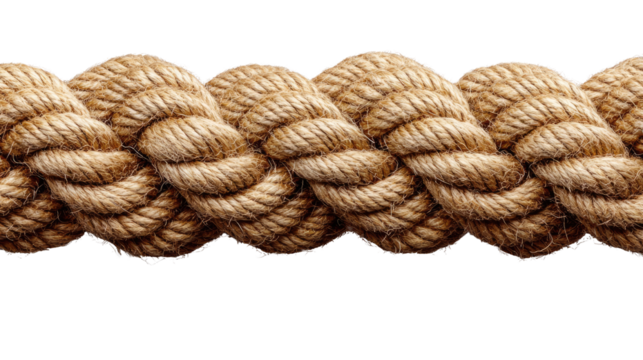 durable and sturdy rope stretches across the frame. Its natural fibers speak of strength, reliability, and the potential for new beginnings. Isolated On Transparent and White Background