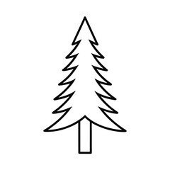 Fototapeta premium Minimalist vector outline of a pine tree forest in a silhouette style
