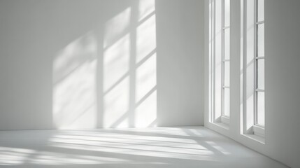 Obraz premium Bright and airy indoor corner with sunlight through window