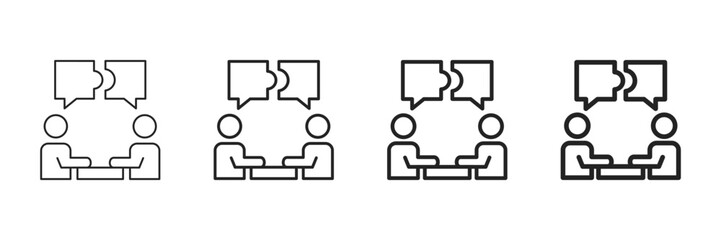 Team Building Icon Set Different Line Style Collection 