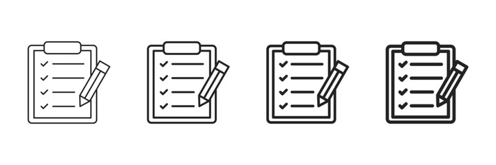 Agenda Icon Set Different Line Style Collection 