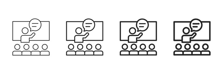 Seminar Icon Set Different Line Style Collection 