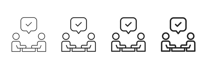 Agreement Icon Set Different Line Style Collection 