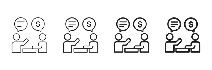 Business Icon Set Different Line Style Collection 