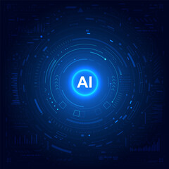 Artificial Intelligence AI Technology Vector Illustration