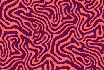 Fototapeta premium Line Doodle Seamless Pattern 29 - Lava Swirls