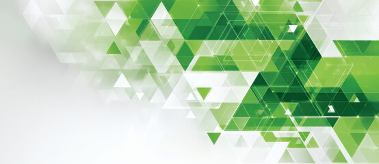 Abstract geometric green triangle pattern background.