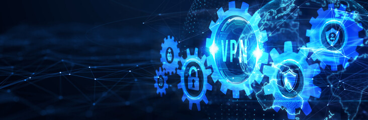 Business, Technology, Internet and network concept. VPN network security internet privacy encryption concept. 3d illustration