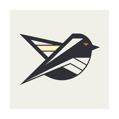 Abstract geometric bird illustration in dark tones