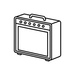 guitar amp icon isolated on white
