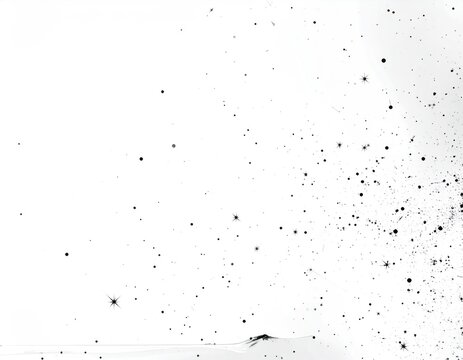 A sparse scattering of irregular dots and specks on a bright, uneven background creates an abstract, textured effect with hints of glitter