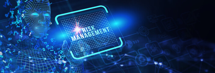 Risk Management and Assessment for Business Investment Concept. Business, Technology, Internet and network concept. 3d illustration