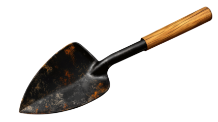 rustic gardening hand shovel on isolated background, the perfect tool for cultivating both your garden and your aspirations Isolated On Transparent and White Background