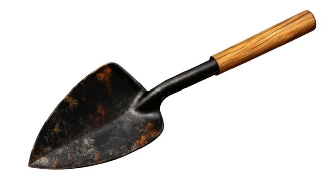 rustic gardening hand shovel on isolated background, the perfect tool for cultivating both your garden and your aspirations Isolated On Transparent and White Background