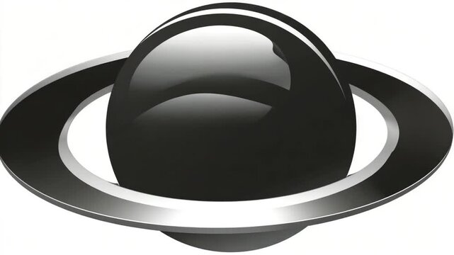 Planet with rings graphic design