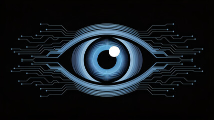 Eye technology futuristic vision artificial intelligence security concept