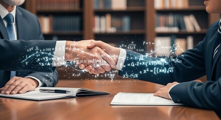 Teacher Helping Male Student With Math Lesson In Modern Classroom.