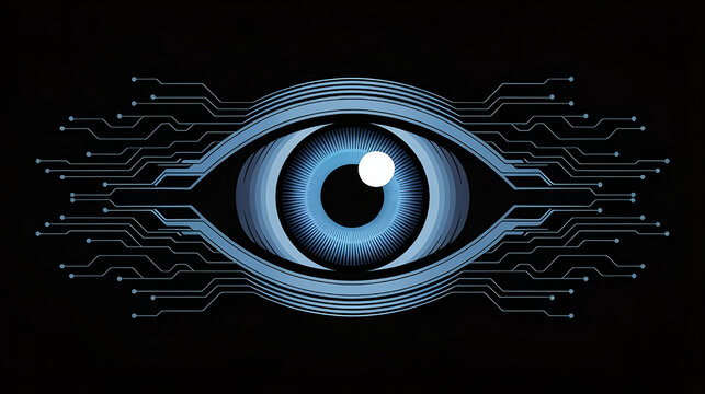 Eye technology futuristic vision artificial intelligence security concept