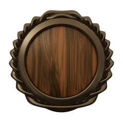 Golden Wood Abstract Emblem PNG