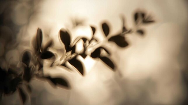 Soft focus leaves, sepia abstract nature