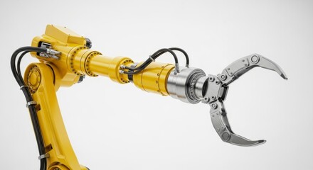 Industrial robotic arm with gripping tool for automated production