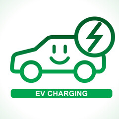 Electric Vehicle charging sign, illustration vector