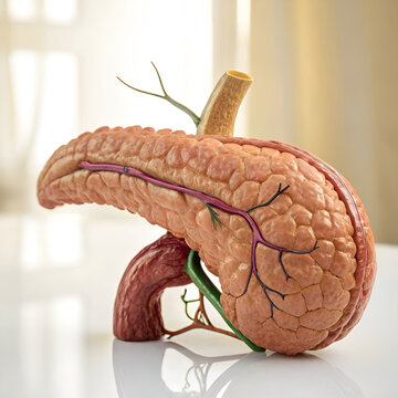 human pancreas with realistic anatomy isolated organ
