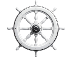 Minimalist Marine Wheel Floating in Transparent Space, Artistic PNG