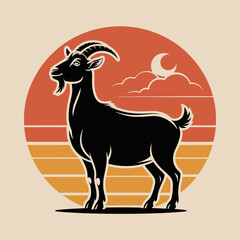 goat, silhouette, sunset, wildlife, farm, animal, nature, livestock, mammal, pasture, countryside, agriculture, horned, domestic, ruminant, mountain, rural, goatfarm, creature, grassland, grazing, out