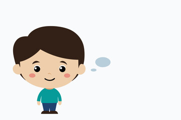 young boy with a speech bubble