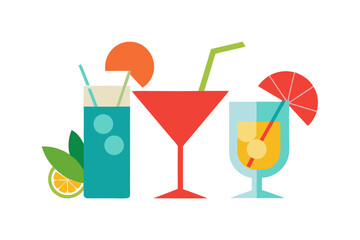 set of cocktails