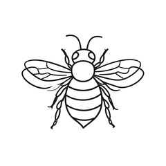 Obraz premium Simple black line bee illustration