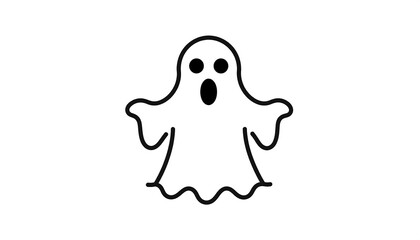 Obraz premium Simple black outline ghost (1)