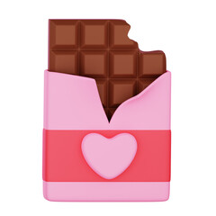 A delightful, bite-sized chocolate bar, lovingly wrapped in a pink package with a charming heart design.