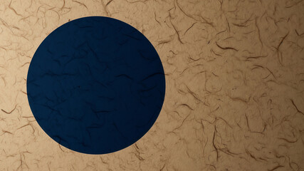 An abstract geometric artwork featuring a dark blue dot on a rustic, an ideal background for a wellness blog, yoga studio or a meditation app Zen Balance