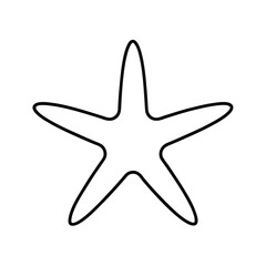 Simple clean stroke outline of a starfish silhouette perfect for marine themes