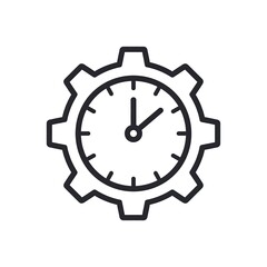 Simple gear clock icon