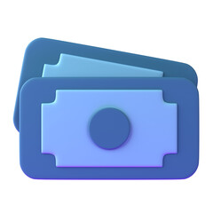Two stylized, overlapping, light-blue and purple banknote icons are shown against a black background.