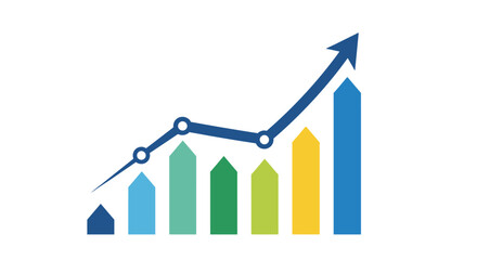 business graph with arrow