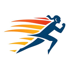 Female athlete running sport speed logo icon vector illustration png 